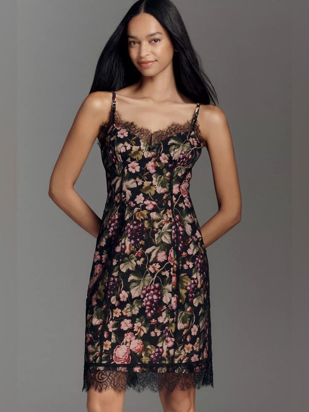New Anthropologie Floral Fruit Mesh Dress Size M